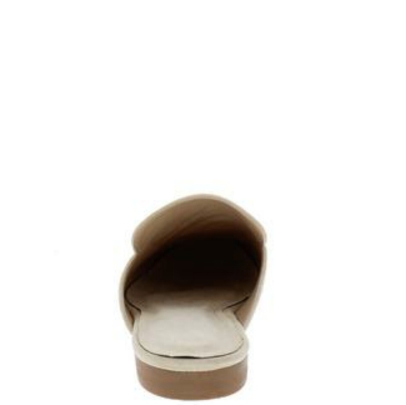 Gold Sparkle Round Toe Slide On Mule Loafer Flat - Picture 4 of 5